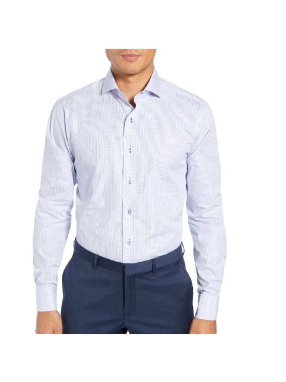 Lorenzo Uomo Textured Dot Trim Fit Shirt